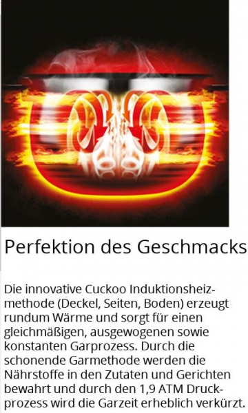 CUCKOO Reiskocher IH Induktion 1,08 l, 6 Tassen